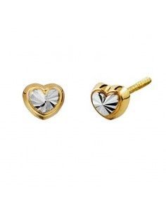 PENDIENTES ORO CORAZON TALLADO NIÑA 1 postura