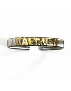 PULSERA DE ACERO Y ORO CON NOMBRE 2