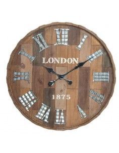 RELOJ DE PARED MADERA Y METAL 60cm