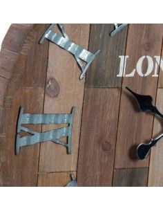 RELOJ DE PARED MADERA Y METAL 60cm 2