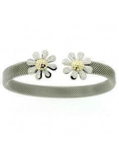 PULSERA DE ACERO-ORO FLORES
