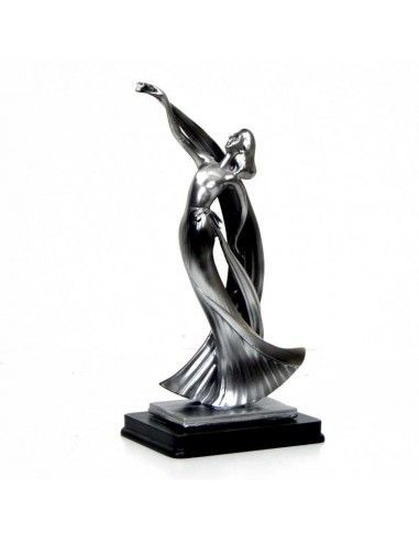 FIGURA BAILARINA RESINA PLATA 30x16
