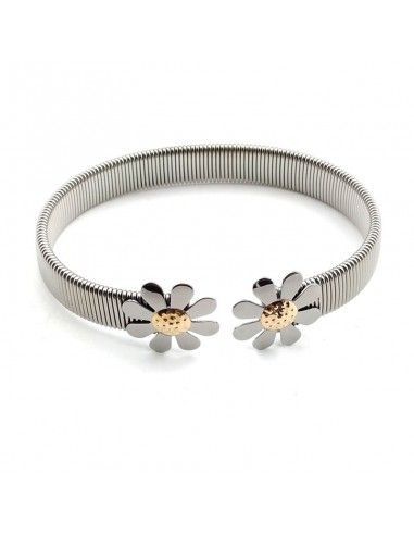 PULSERA DE ACERO-ORO FLOR