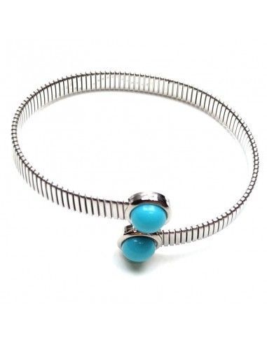 PULSERA DE ACERO CON TURQUESA