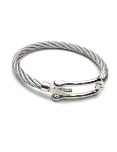 PULSERA HEBILLA HOMBRE ACERO Y PLATA