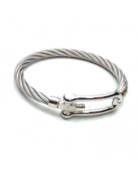 PULSERA HEBILLA HOMBRE ACERO Y PLATA