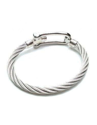 PULSERA HEBILLA HOMBRE ACERO Y PLATA