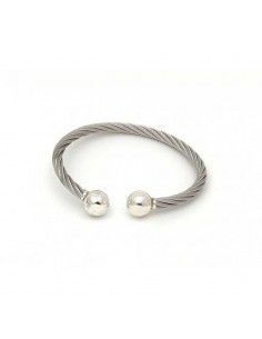 PULSERA MUJER BOLAS ACERO - PLATA
