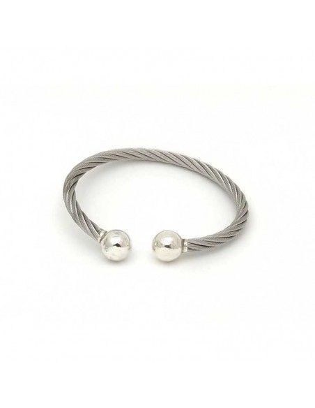 PULSERA MUJER BOLAS ACERO - PLATA