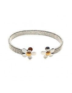 PULSERA MUJER FLOR ACERO-ORO