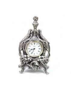 RELOJ DE SOBREMESA CON FIGURA DE PLATA