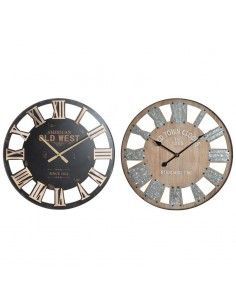 RELOJ DE PARED MADERA Y METAL 60cm