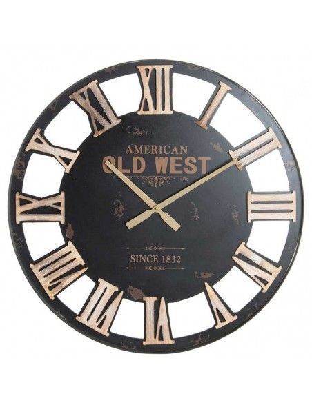RELOJ DE PARED MADERA Y METAL 60cm