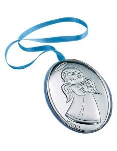 MEDALLON ANGEL DE CUNA AZUL 9x6