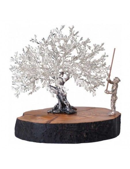 FIGURA OLIVO Y VAREADOR PLATEADO 19x18