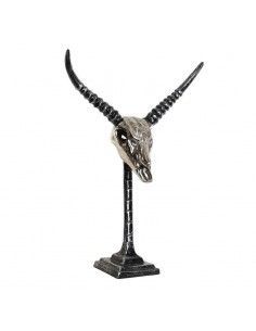 TROFEO ALUMINIO CUERNOS PLATEADO 56x41