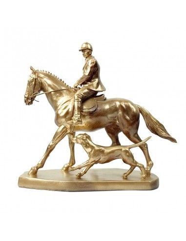 FIGURA DE CABALLO CON JINETE Y PERRO...