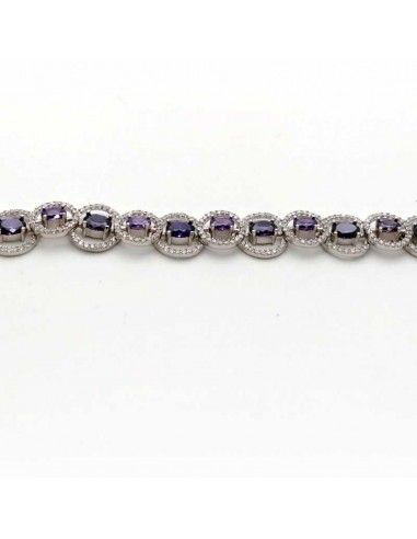 PULSERA PIEDRAS AMATISTA Y CIRCONITAS
