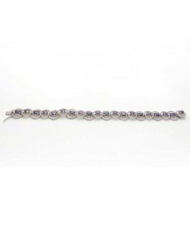 PULSERA PIEDRAS AMATISTA Y CIRCONITAS