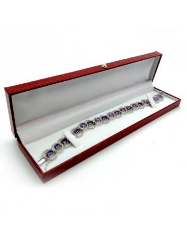 PULSERA PIEDRAS AMATISTA Y CIRCONITAS