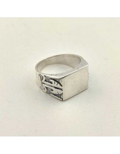 SELLO DE PLATA HOMBRE CABEZA CUADRADA