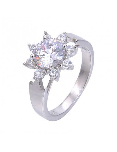 SOLITARIO FLOR PLATA MUJER