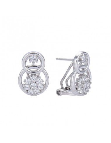 PENDIENTES PLATA DOBLE ROSETA CIRCONITAS