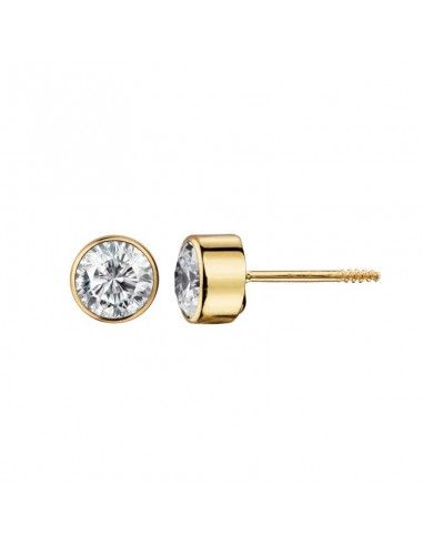 PENDIENTES CHATON ORO NIÑA 2 postura