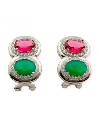 PENDIENTES PLATA PIEDRAS RUBI Y...