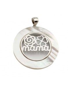 MEDALLA PLATA MAMA FLOR-TREBOL