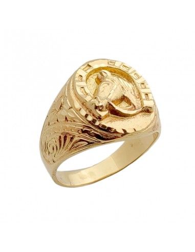 SELLO ORO HERRADURA CON CABALLO