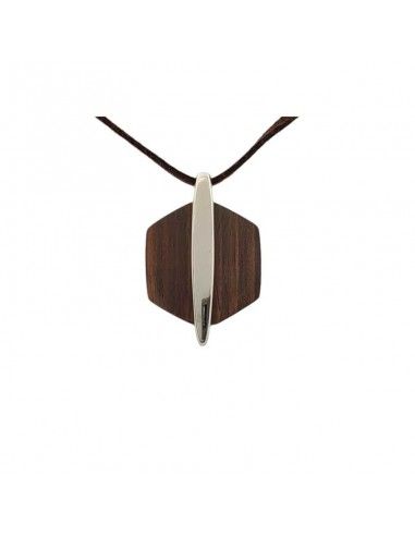 COLGANTE LOTUS HEXAGONAL ACERO - MADERA