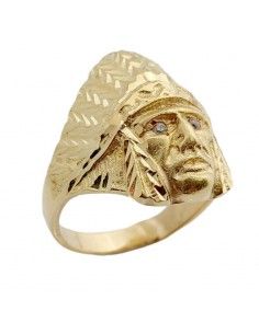 SELLO ORO CABEZA DE INDIO...