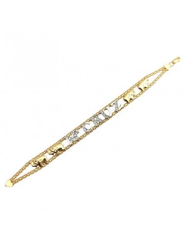 PULSERA Mª CRUZ ORO BICOLOR