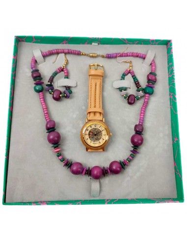 CONJUNTO RELOJ COLLAR Y PENDIENTE