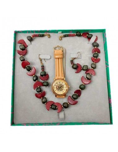 CONJUNTO RELOJ COLLAR Y PENDIENTE
