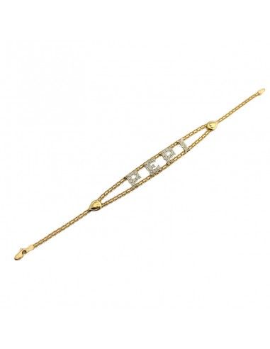 PULSERA PEPI ORO BICOLOR CORAZON