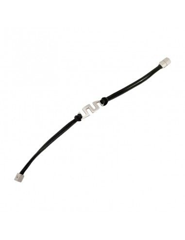 PULSERA LOTUS ACERO-CUERO