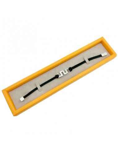 PULSERA LOTUS ACERO-CUERO
