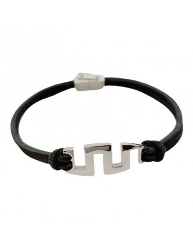 PULSERA LOTUS ACERO-CUERO