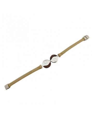 PULSERA LOTUS ACERO-MADERA