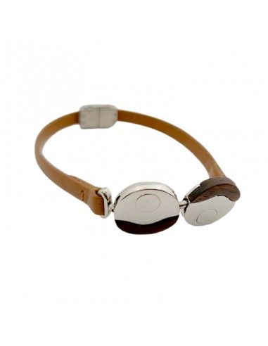 PULSERA LOTUS ACERO-MADERA