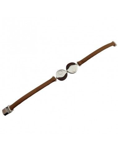 PULSERA LOTUS ACERO-MADERA
