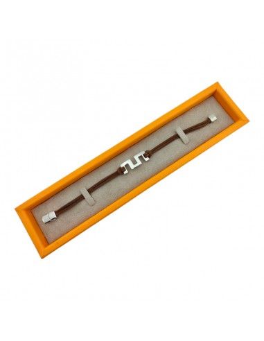 PULSERA LOTUS ACERO-CUERO MARRÓN