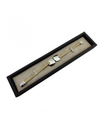 PULSERA LOTUS ACERO-MADERA