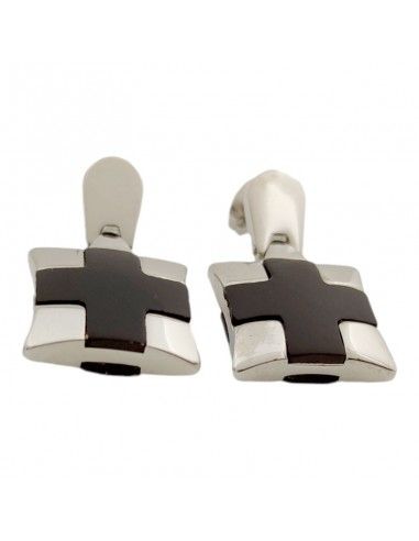 PENDIENTES LOTUS ACERO- CRUZ MADERA