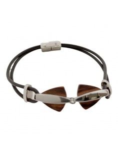 PULSERA LOTUS ACERO- MADERA 2