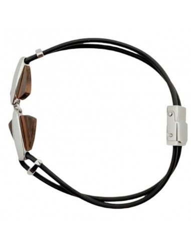 PULSERA LOTUS ACERO- MADERA