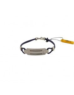 PULSERA LOTUS ACERO-CUERO AZUL