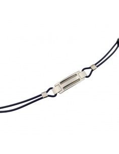 PULSERA LOTUS ACERO-CUERO AZUL 2